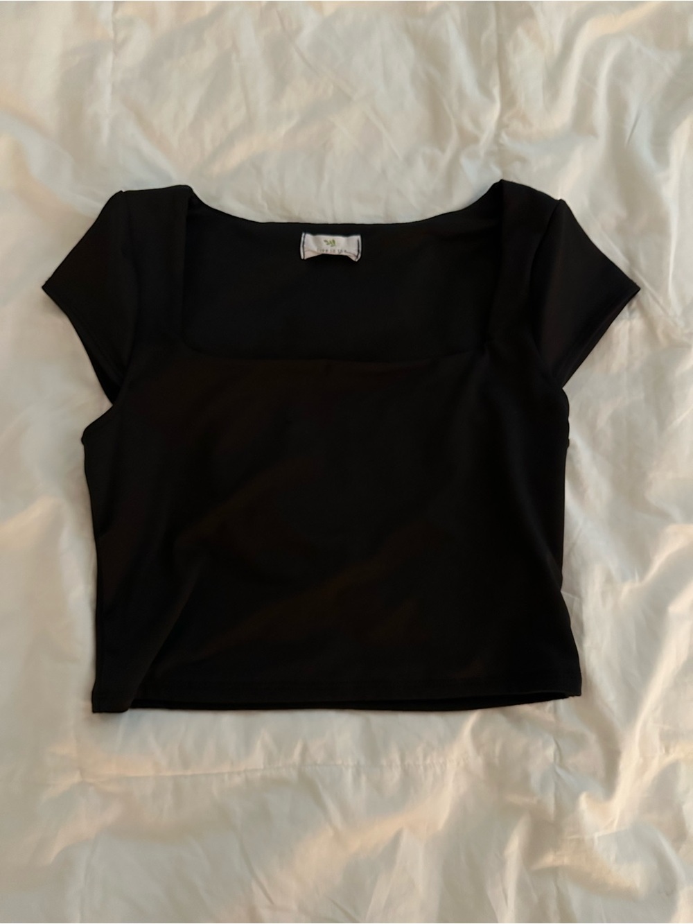 Love in Black Square-Neck Crop Top